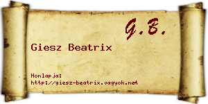 Giesz Beatrix névjegykártya